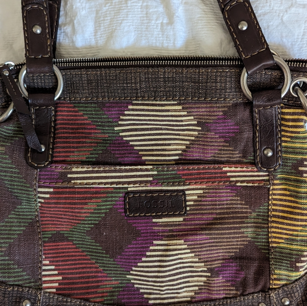 Fossil Colorful Canvas Stripes Adj Strapcrossbody… - image 4